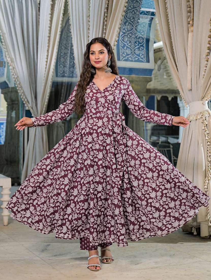 women floral printed long sleeve kurta pant set - 22107797 -  Standard Image - 3