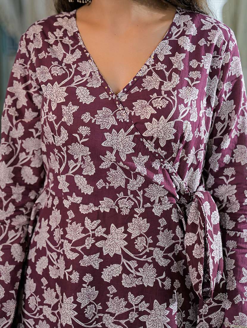 women floral printed long sleeve kurta pant set - 22107797 -  Standard Image - 5