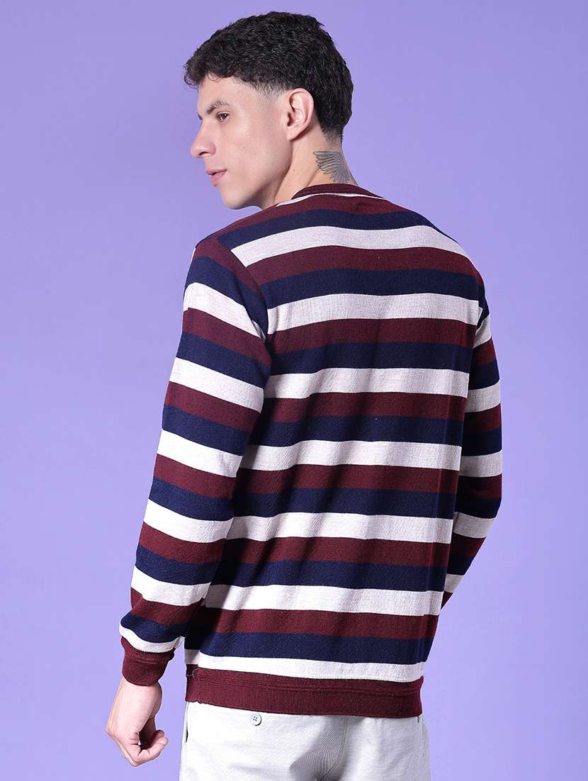men striped long sleeve regular fit pullover - 22107834 -  Standard Image - 3