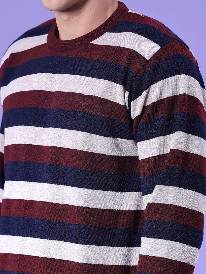 men striped long sleeve regular fit pullover - 22107834 -  Standard Image - 5