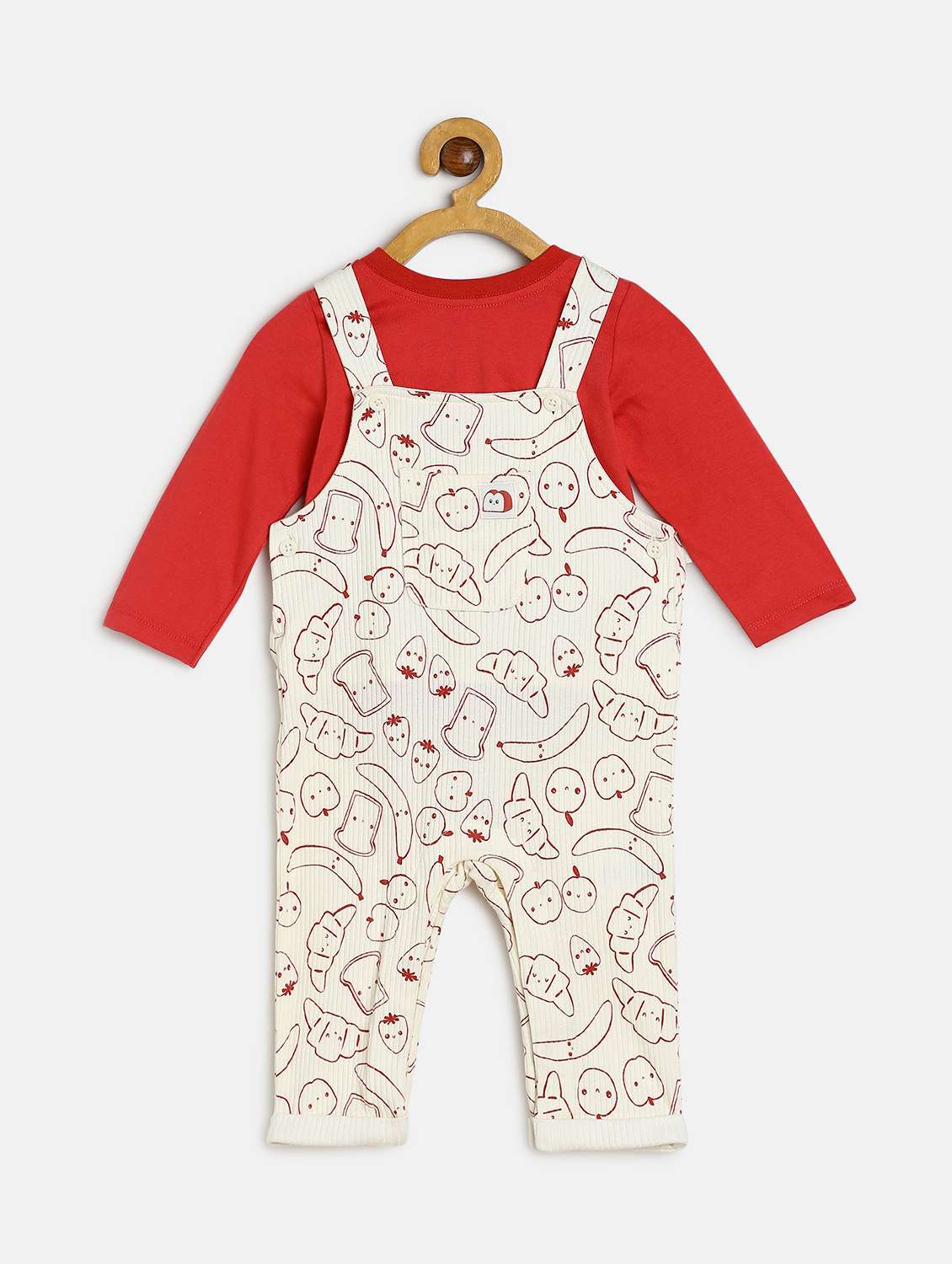 boys printed t-shirt and dungree set