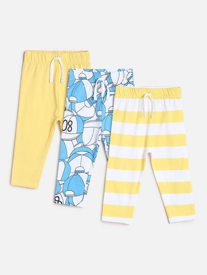 boys pack of 3 printed winterwear pyjama