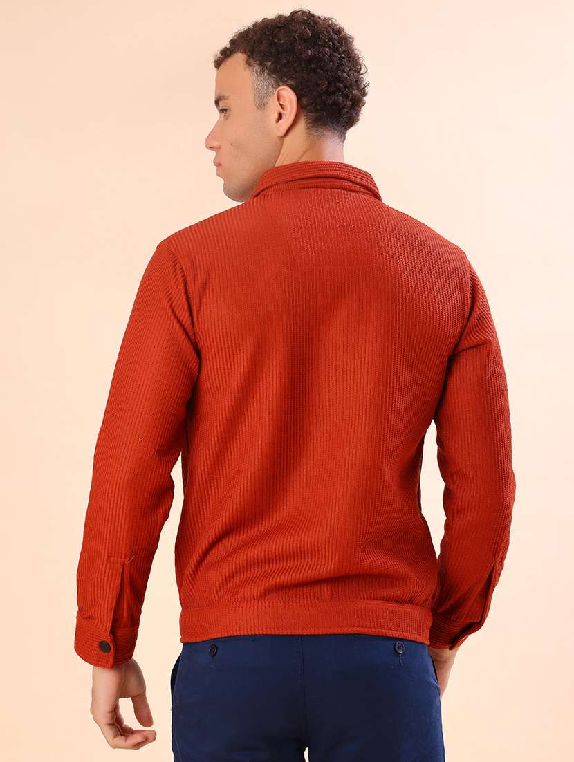men solid long sleeve regular fit shacket - 22108041 -  Standard Image - 3