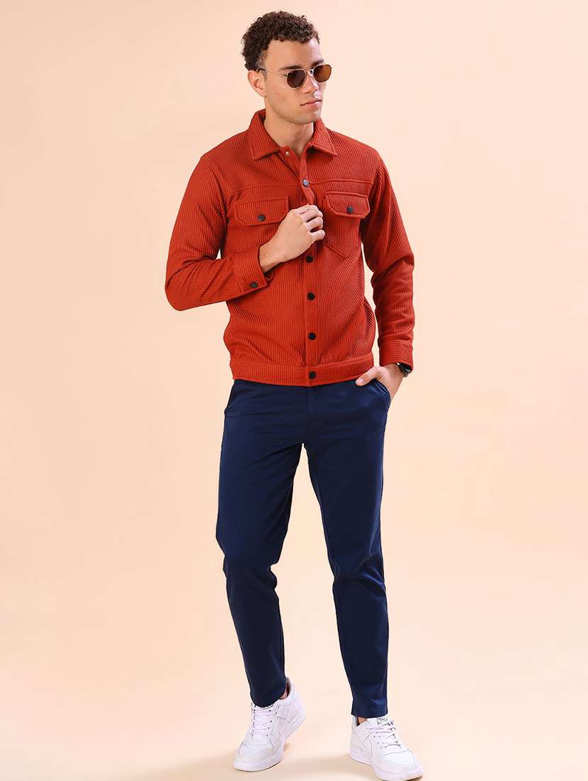 men solid long sleeve regular fit shacket - 22108041 -  Standard Image - 5