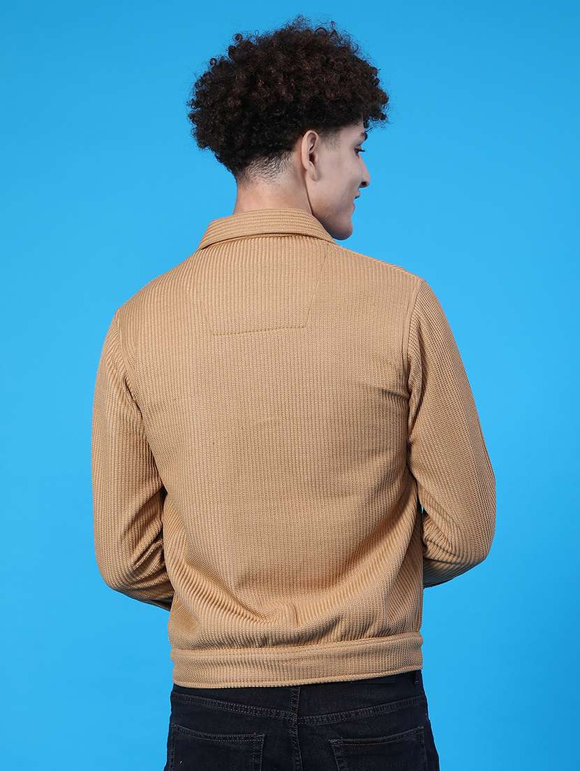 men solid long sleeve regular fit shacket - 22108042 -  Standard Image - 3