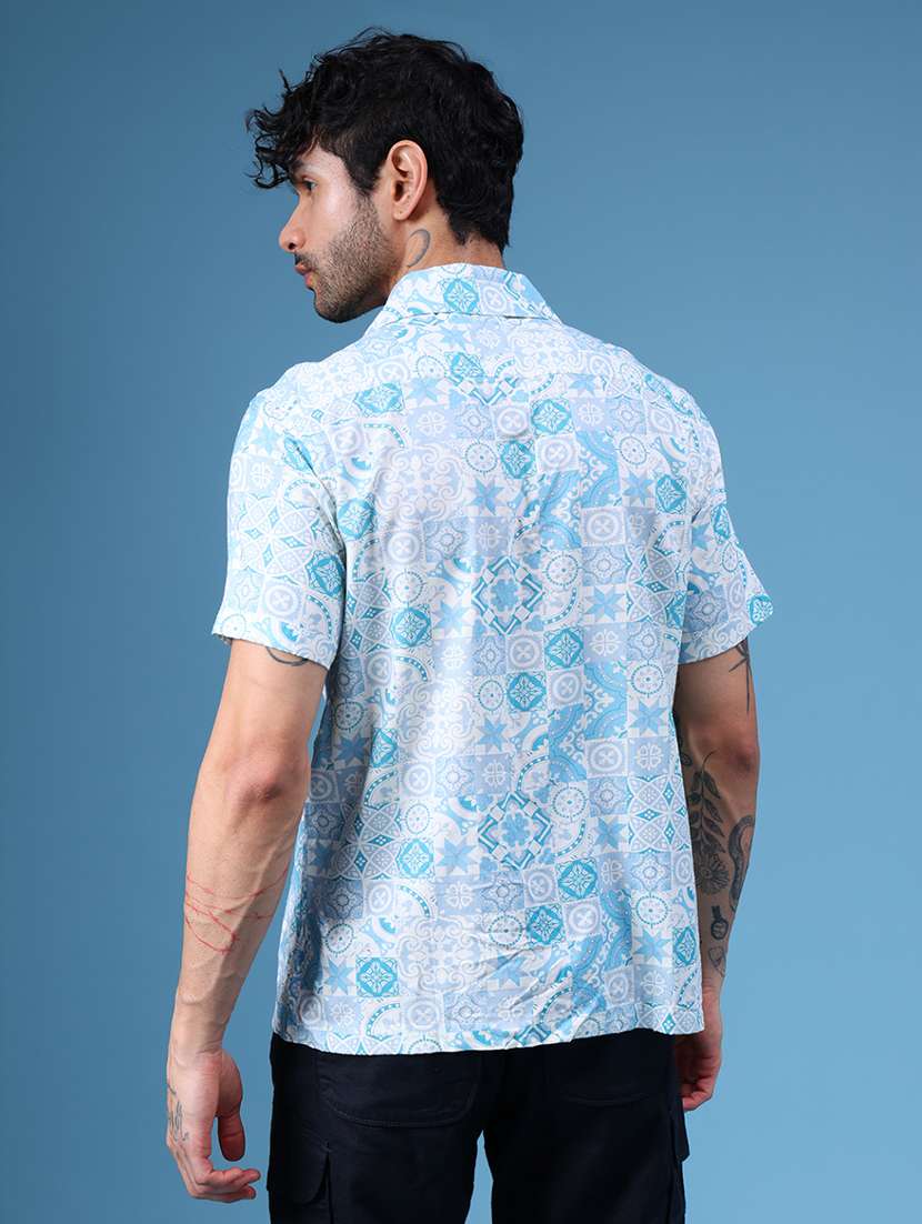 men printed short sleeve regular fit shirt - 22108046 -  Standard Image - 3