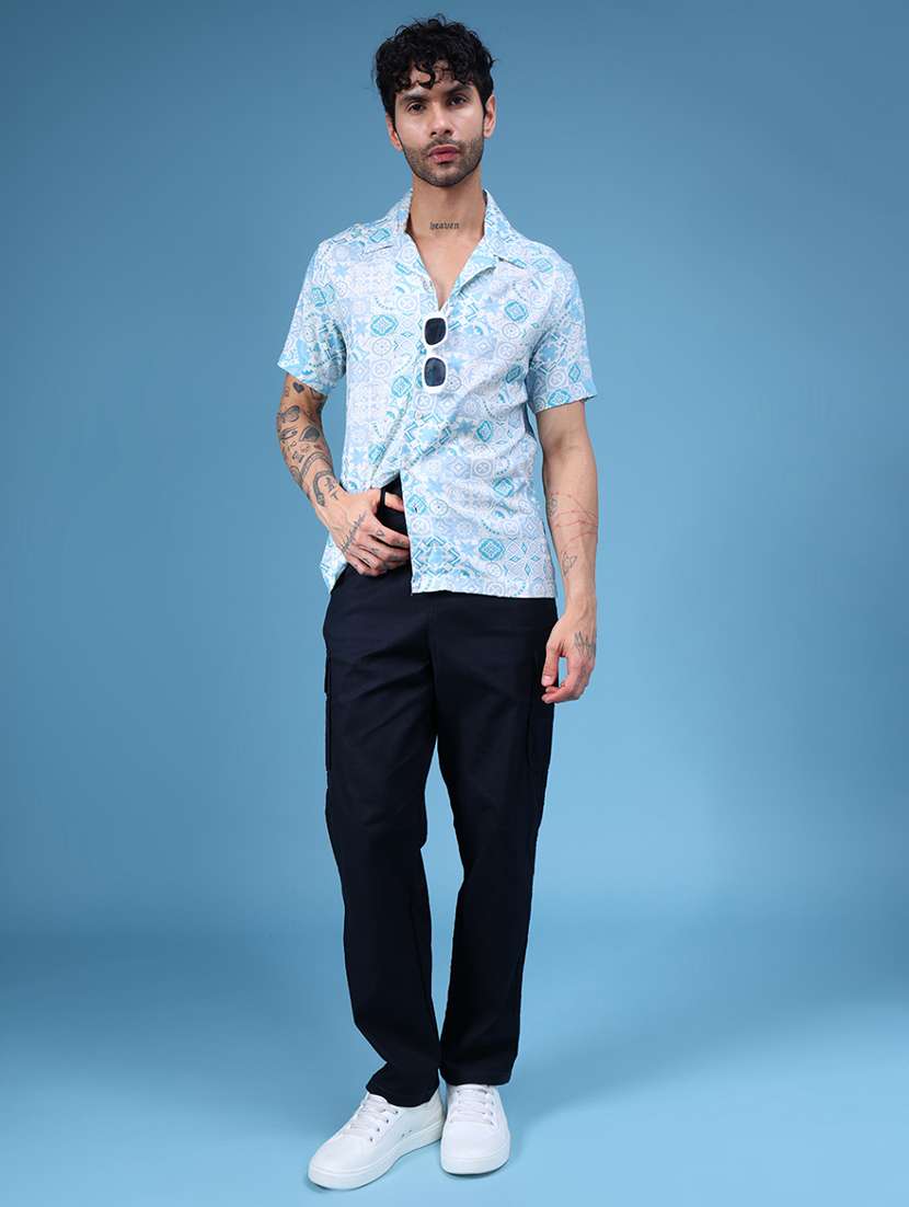 men printed short sleeve regular fit shirt - 22108046 -  Standard Image - 5