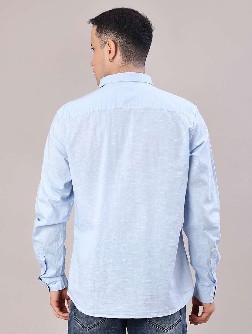 men solid long sleeve regular fit casual shirt - 22108052 -  Standard Image - 3