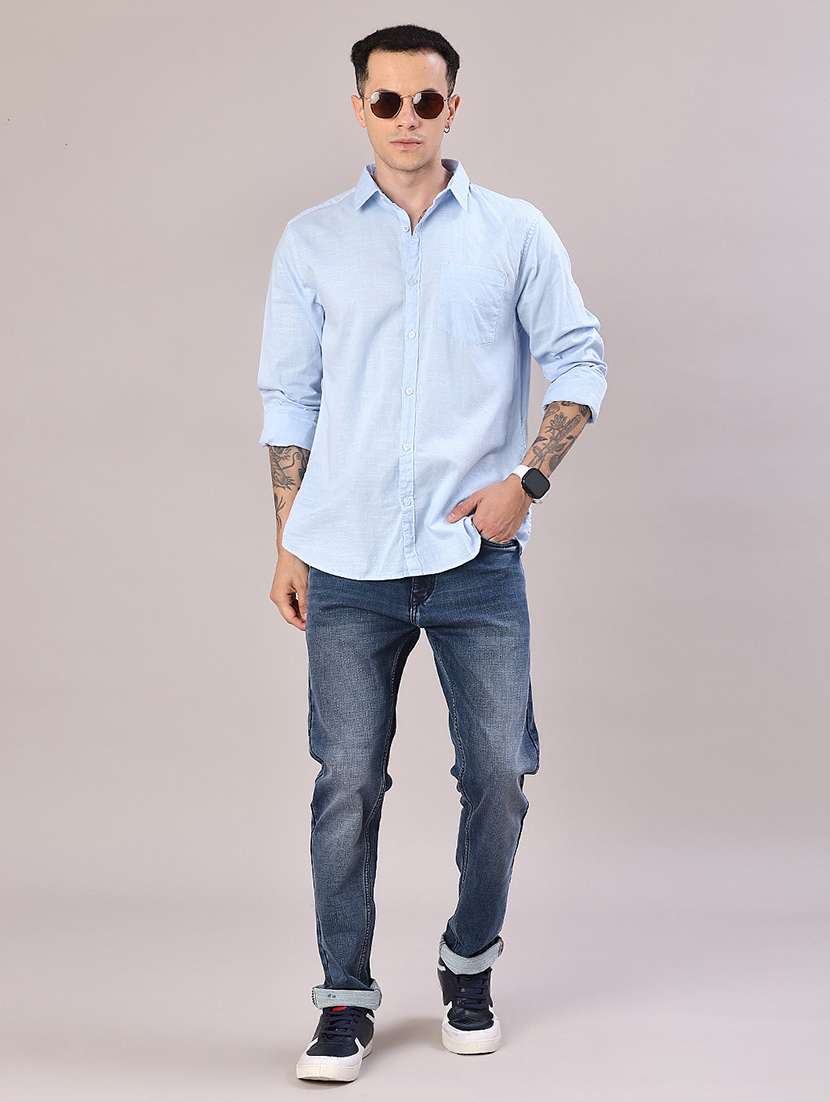 men solid long sleeve regular fit casual shirt - 22108052 -  Standard Image - 5