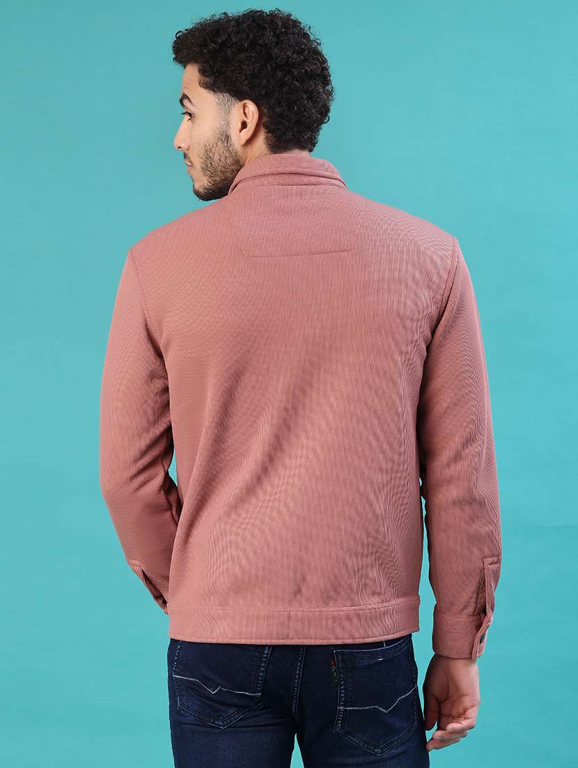 men solid long sleeve regular fit shacket - 22108057 -  Standard Image - 3