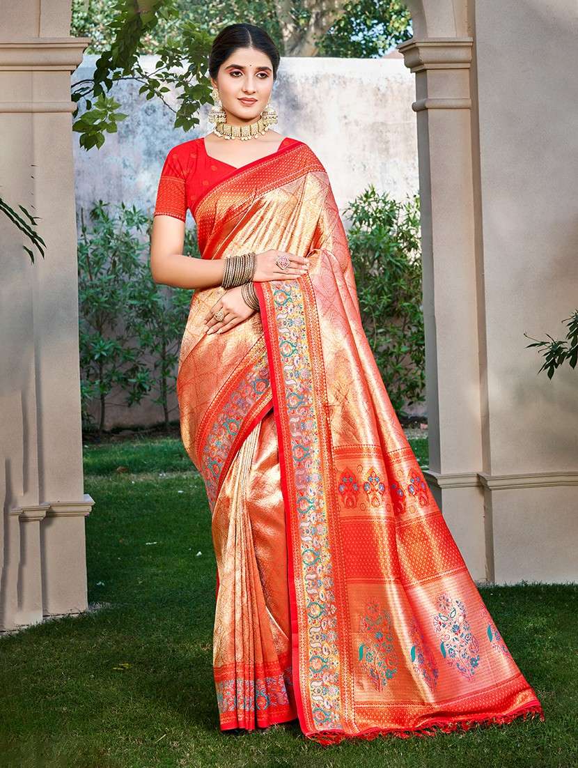women self design kanjivaram saree with blouse - 22108077 -  Zoom Image - 0