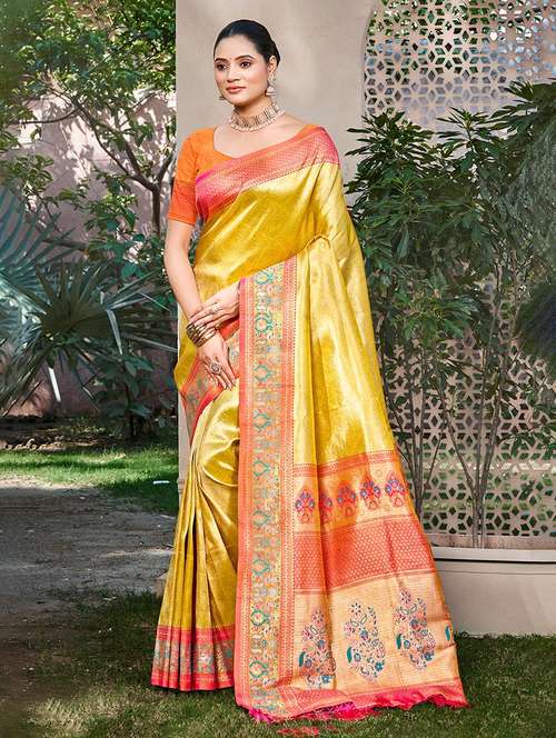 women self design kanjivaram saree with blouse - 22108079 -  Standard Image - 0