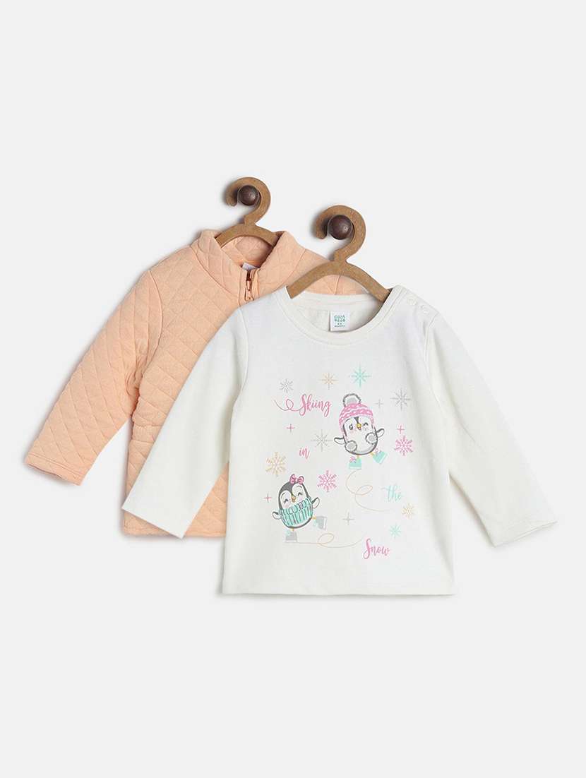 girls pack of 2 printed long sleeve tee