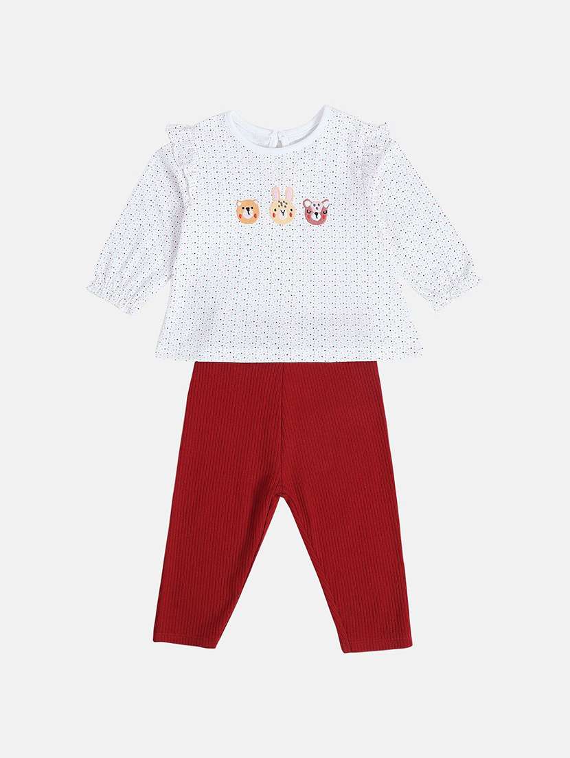 girls printed top & trouser co-ord set