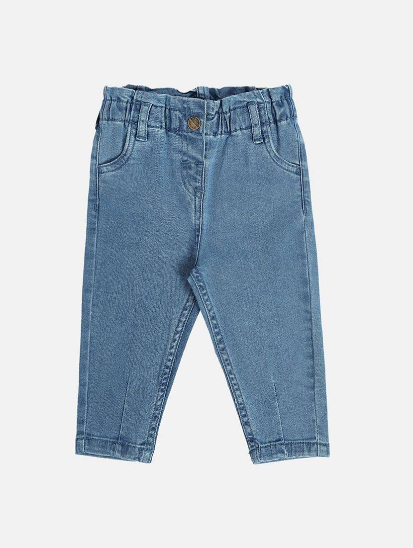 girls plain mid rise slim fit jeans