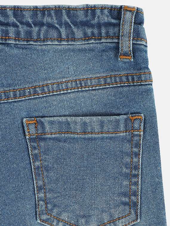 girls washed mid rise straight fit jeans - 22108262 -  Standard Image - 3