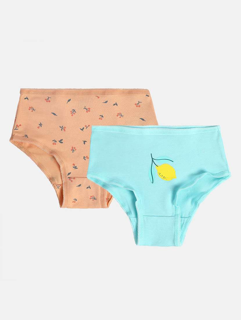 girls pack of 2 printed panty