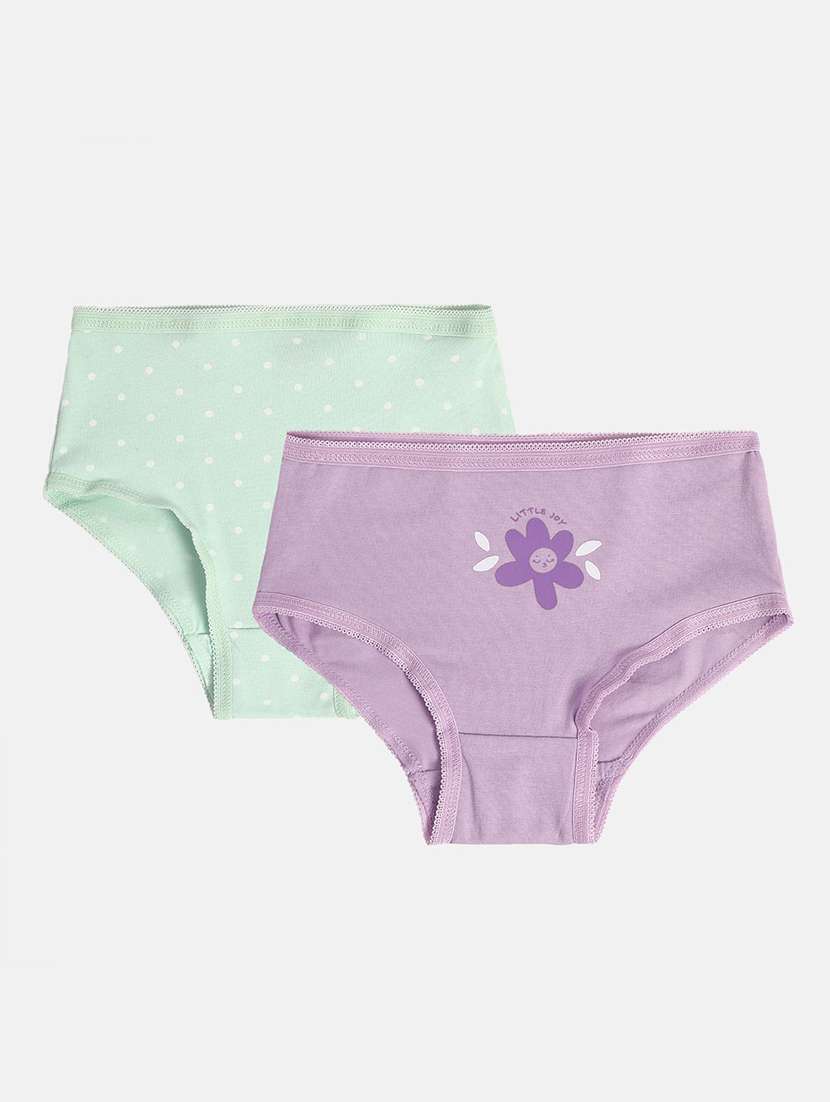 girls pack of 2 printed panty