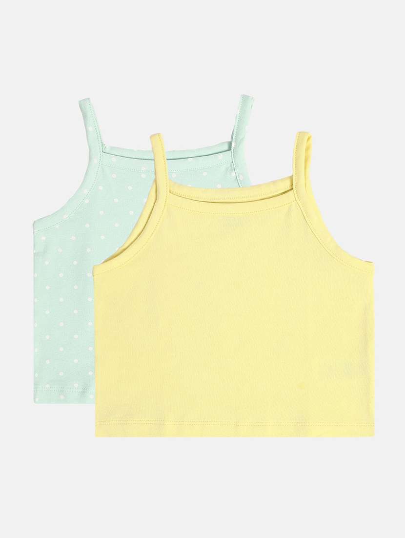 girls pack of 2 printed sleeveless slip