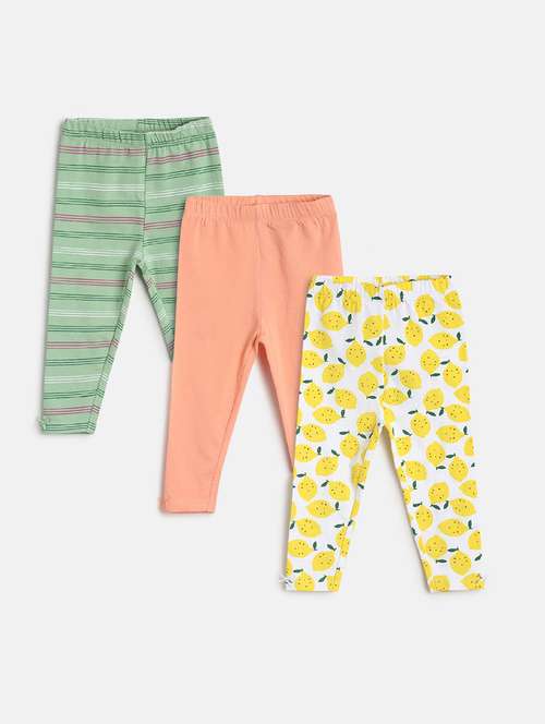 girls pack of 3 printed mid rise legging - 22108350 - Standard Image - 0