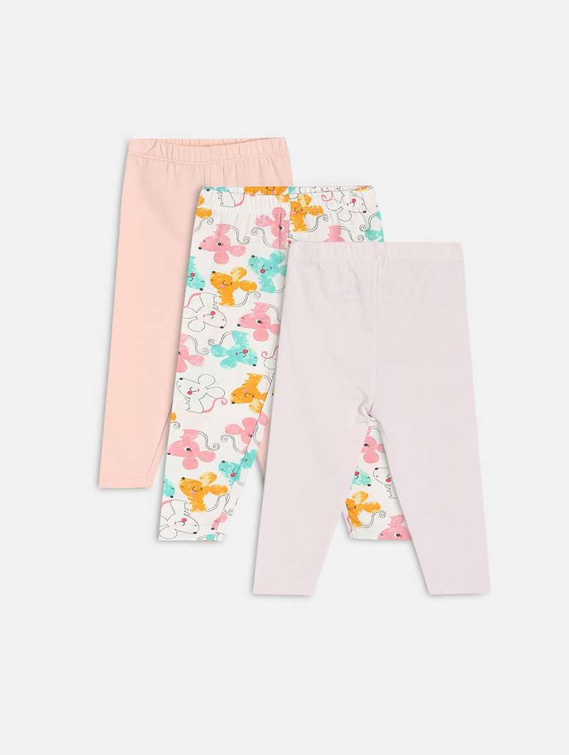 girls pack of 3 printed mid rise legging - 22108352 - Zoom Image - 0