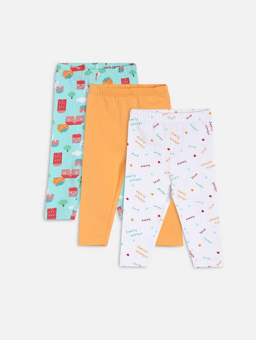 girls pack of 3 printed mid rise legging - 22108356 - Zoom Image - 0