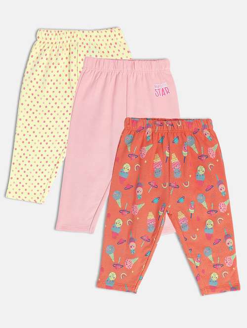 girls pack of 3 printed mid rise legging - 22108367 -  Standard Image - 0