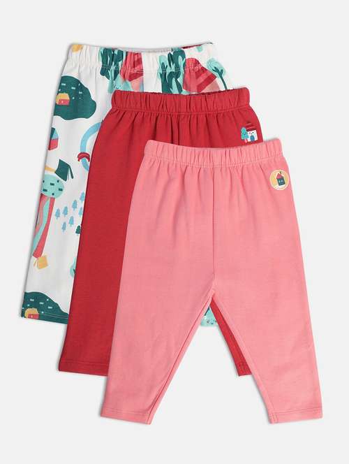 girls pack of 3 printed mid rise legging - 22108370 -  Standard Image - 0