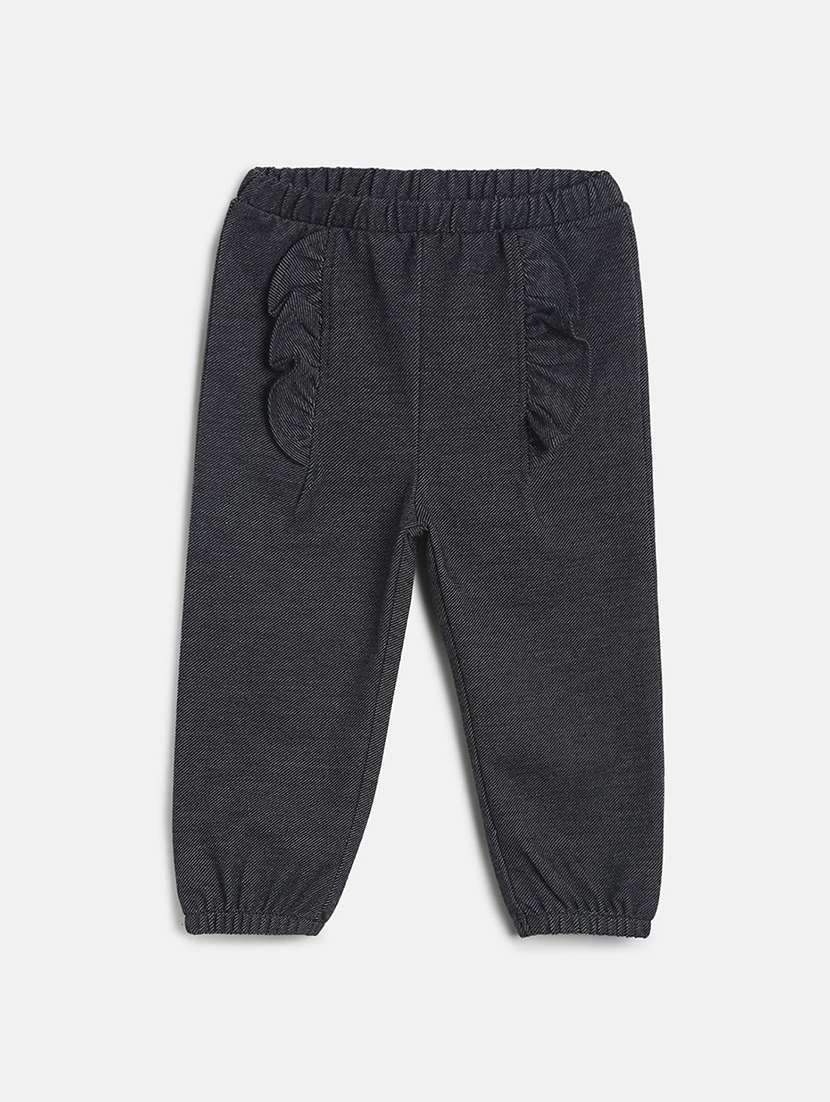 girls solid mid rise jogger