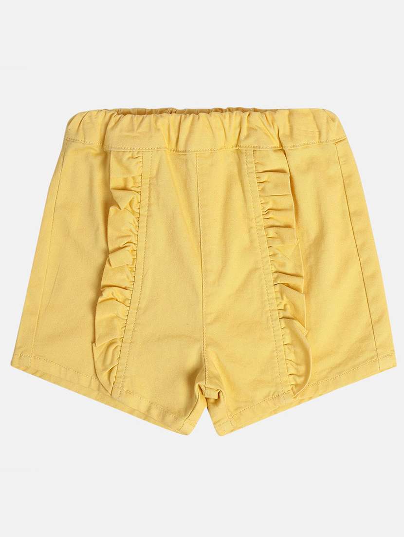 yellow cotton shorts and threefourth