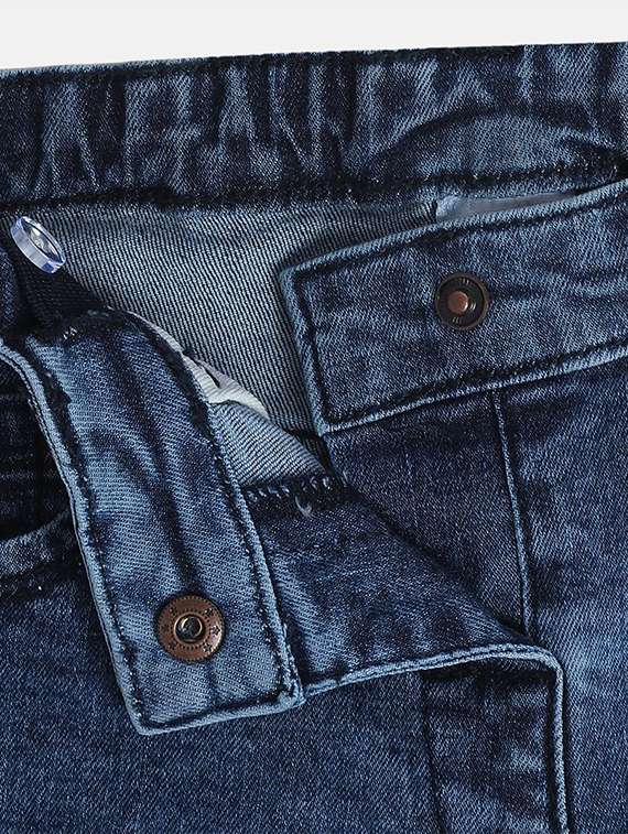 girls solid mid rise denim shorts - 22108397 -  Standard Image - 3