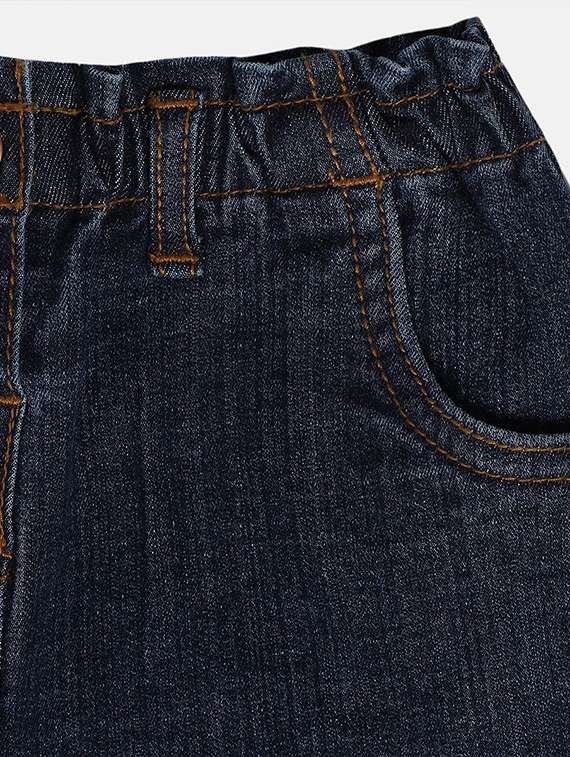 girls solid mid rise denim shorts - 22108401 -  Standard Image - 3