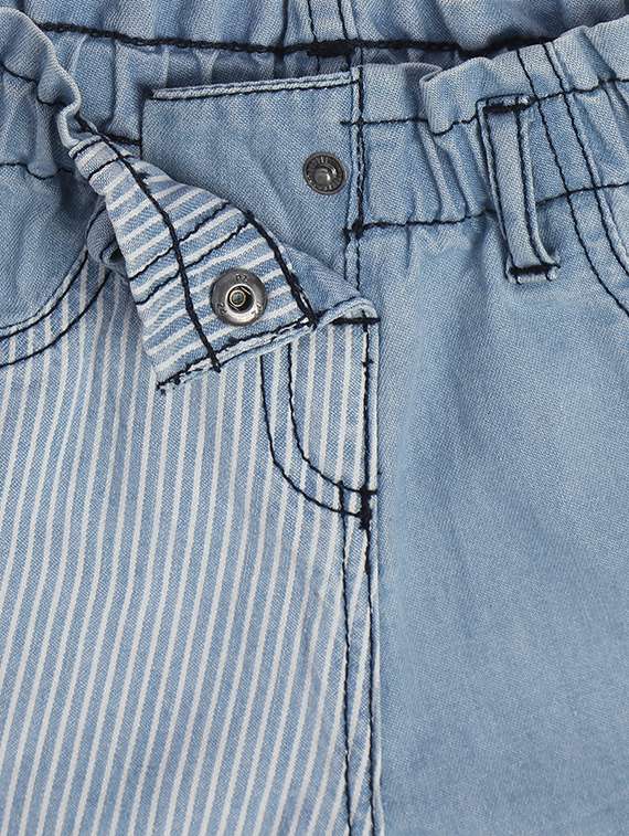 girls solid mid rise denim shorts - 22108402 -  Standard Image - 3