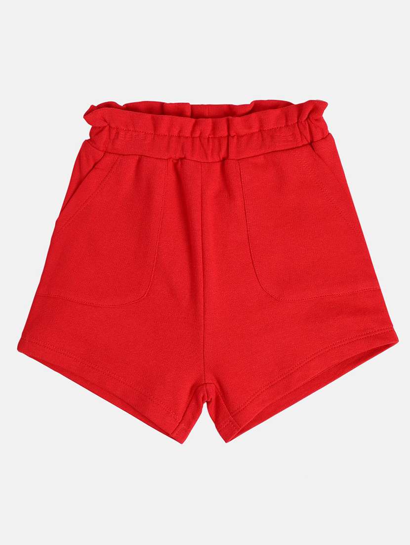 red cotton shorts and threefourth