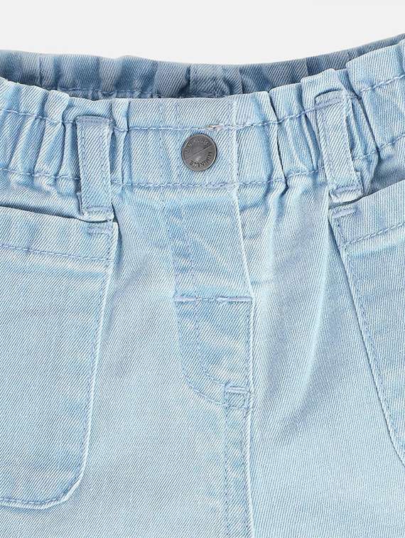 girls light blue cotton blend casual shorts - 22108418 -  Standard Image - 3