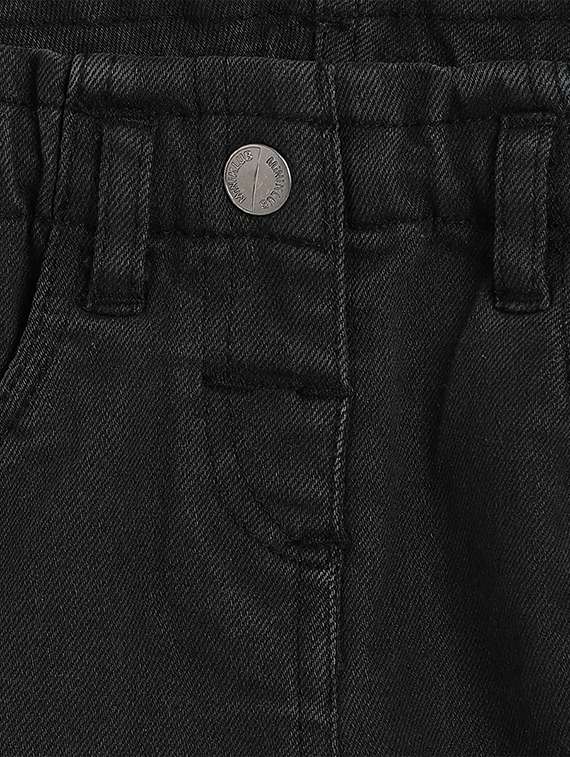 girls solid mid rise denim shorts - 22108423 -  Standard Image - 3