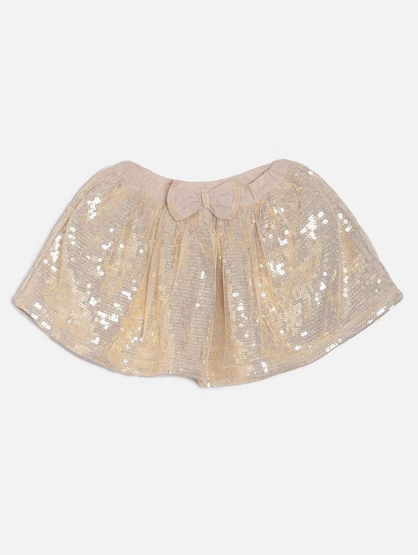 girls sequined mid rise skirt