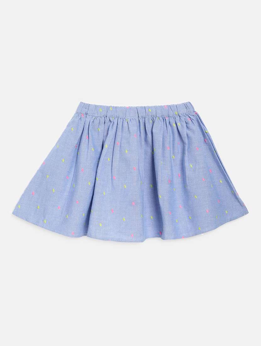 girl self designed mid rise flared skirt