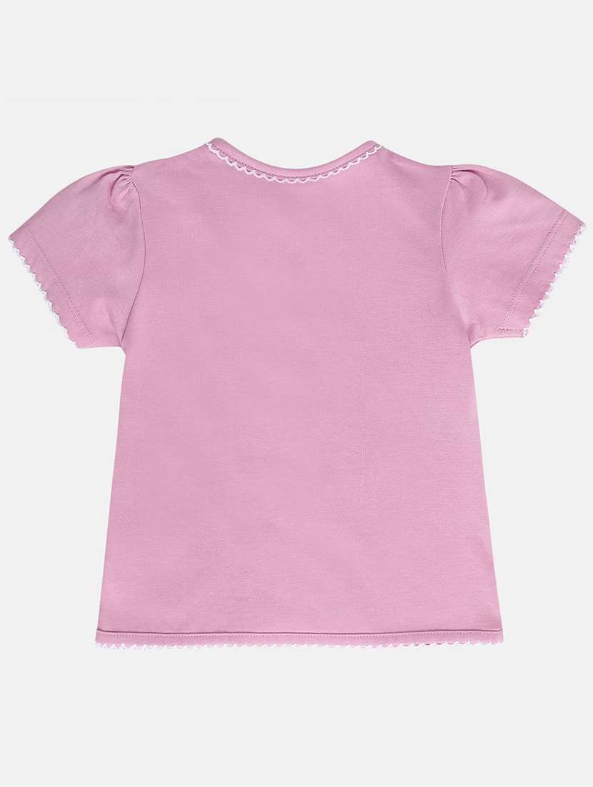 girls pack of 2 solid round neck top - 22108453 -  Standard Image - 3