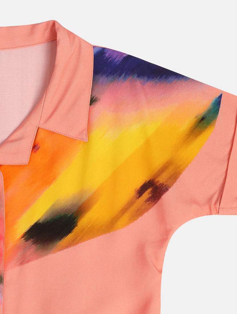 girls printed collared shirt top - 22108516 -  Standard Image - 3