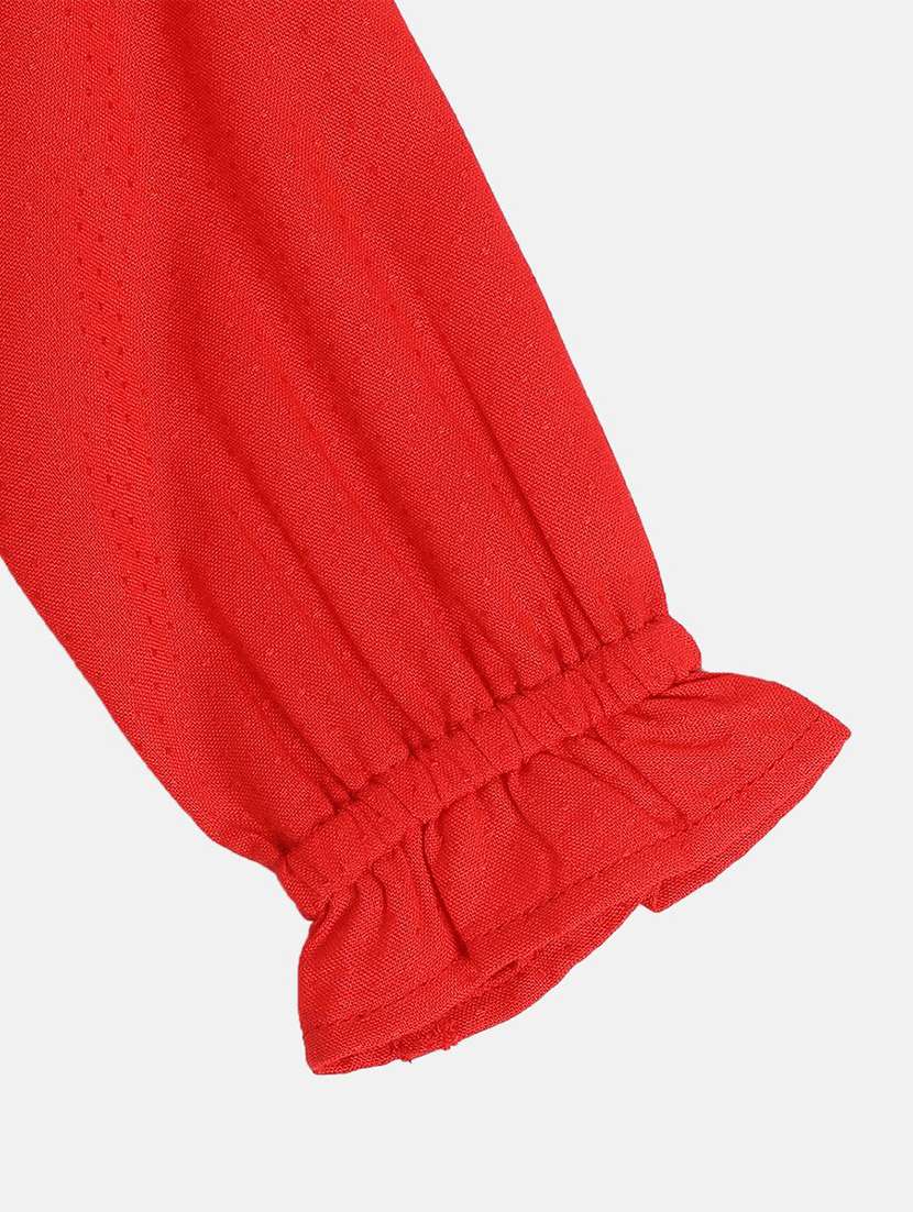 girls red solid long sleeve top - 22108523 -  Standard Image - 3