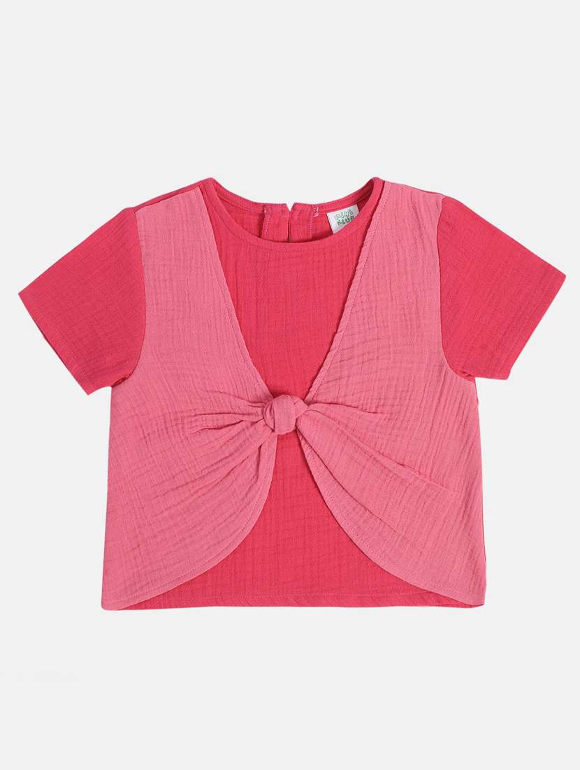 girls solid short sleeve top