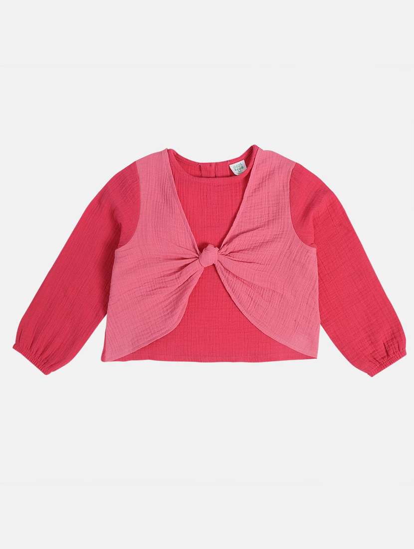girls solid long sleeve top