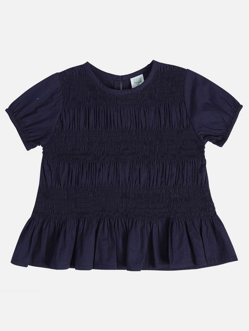 girls solid short sleeve top