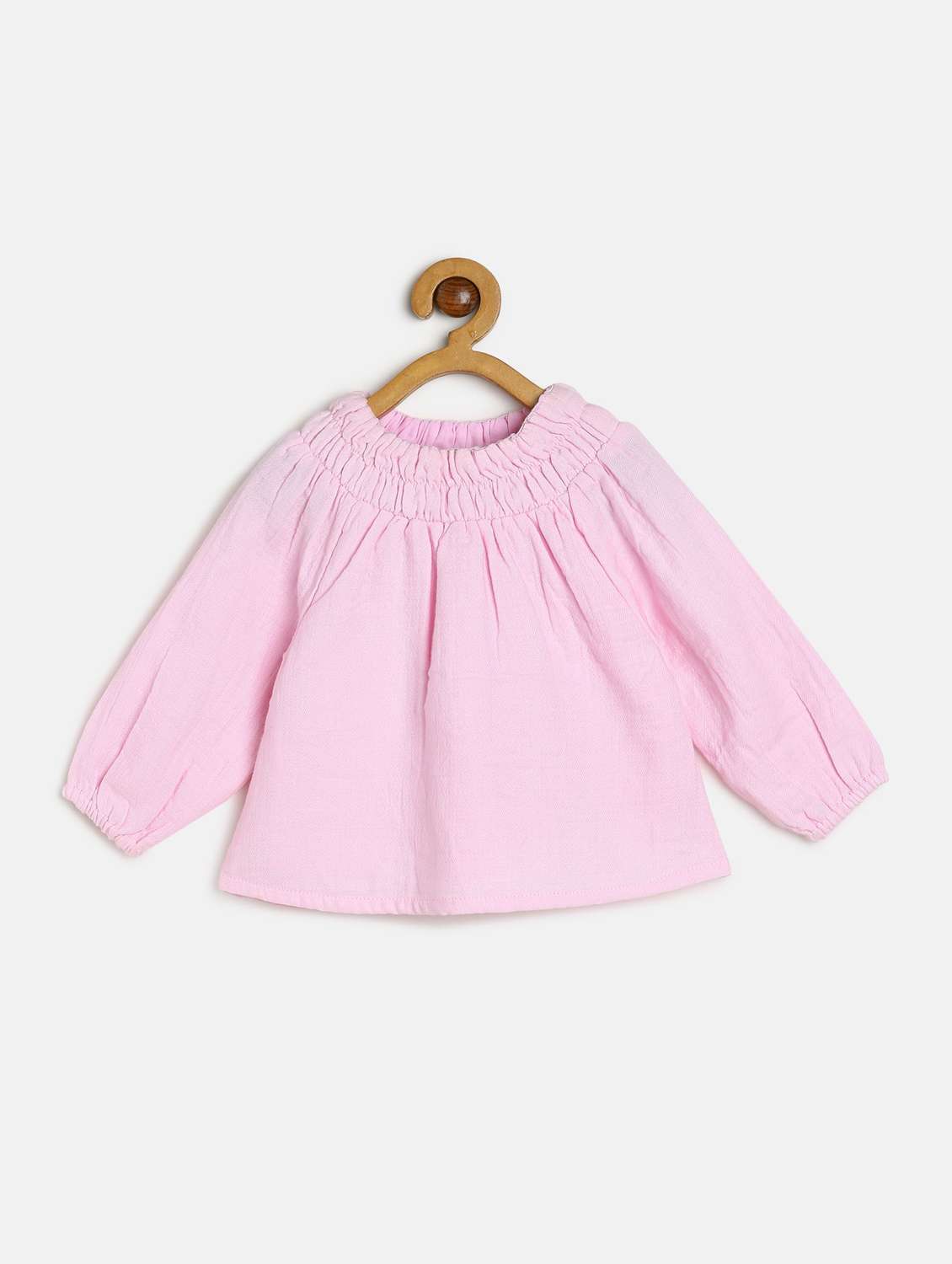 girls solid long sleeve top