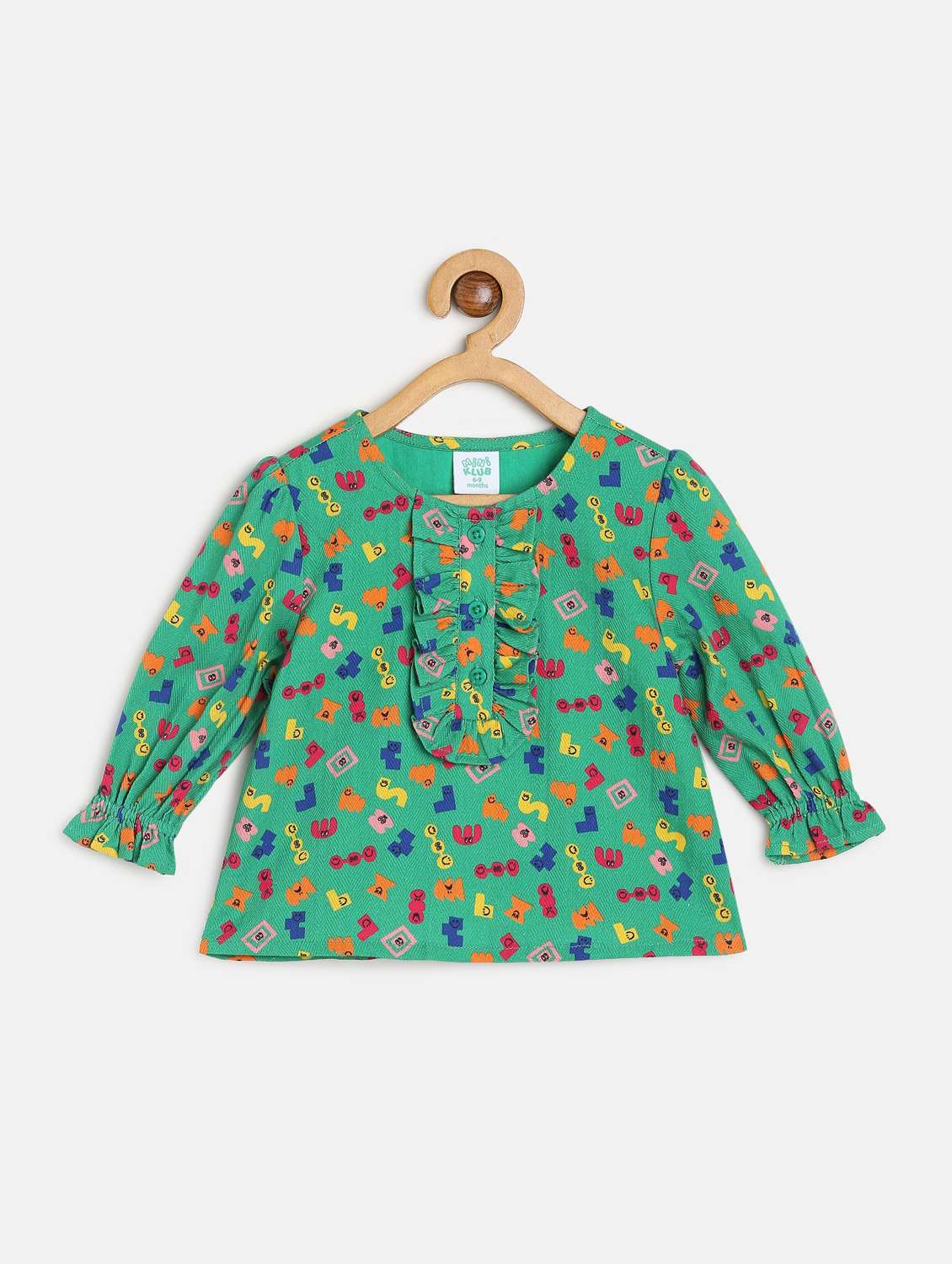 girls printed long sleeve top 