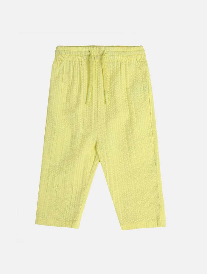 girls textured mid rise trouser