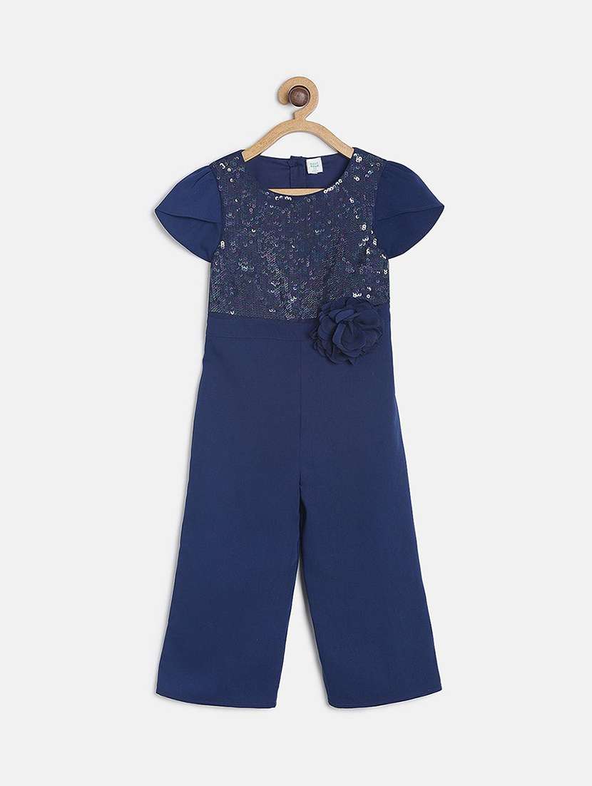 girls sequined short sleeve jump suit