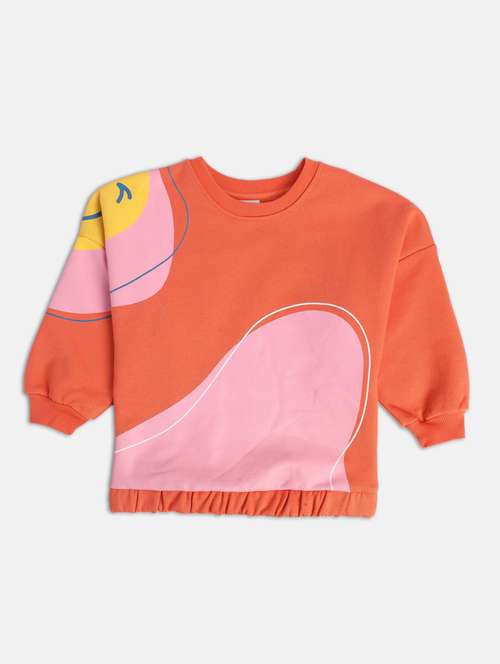 girls color blocked long sleeve sweatshirt