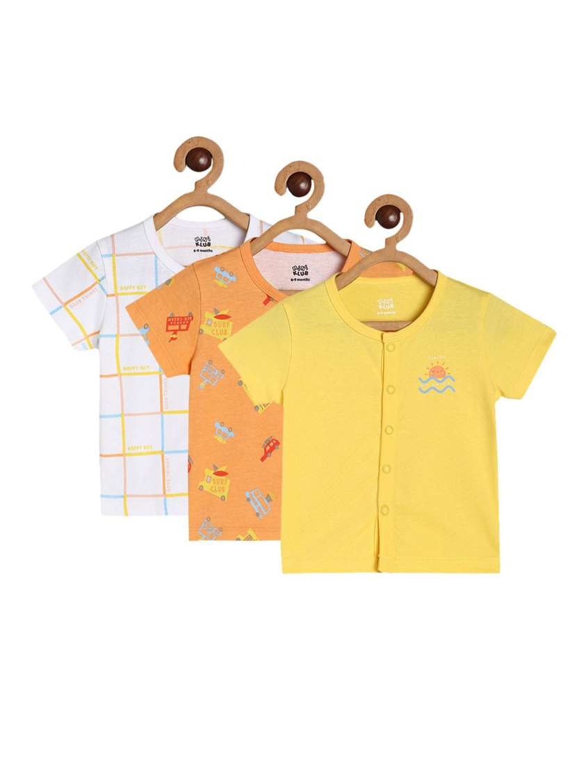 kids pack of 2 printed long sleeve front-open t-shirt